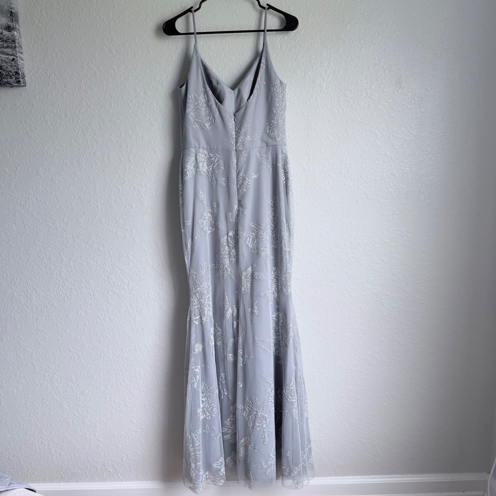 Hayley Paige 5717 Prom Gown Size 6 Glitter Formal Evening Dress Long Glam Straps - Picture 9 of 12